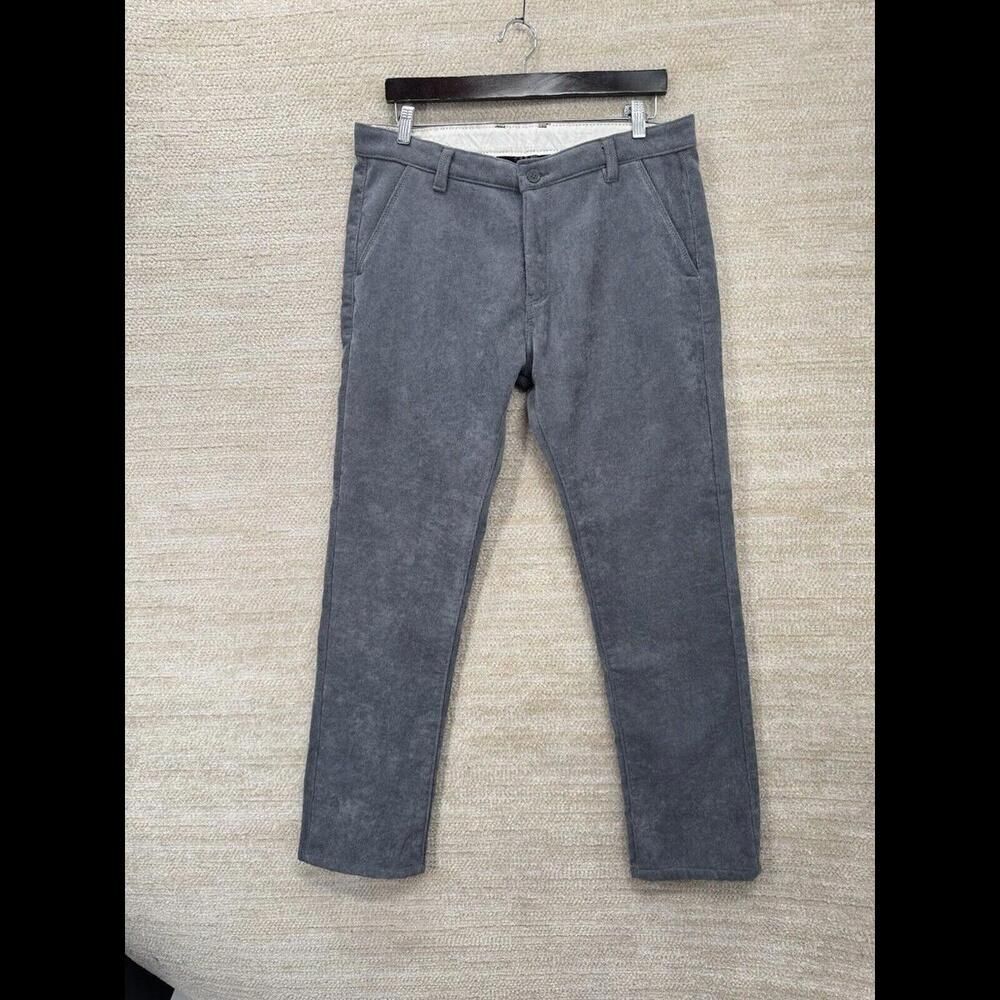 Men's 36X30 Hugo Boss  Corduroy Fleece Lined Straight  PantsTrousers Gray